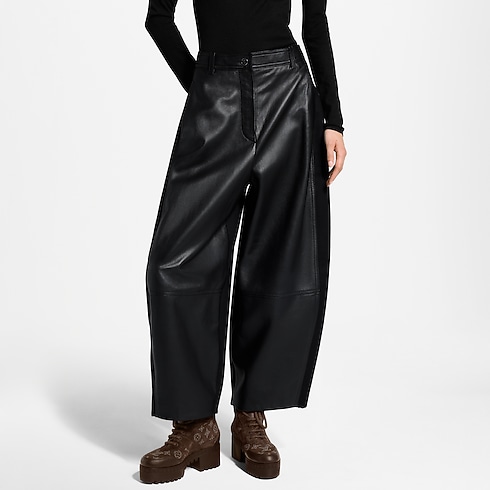 Ballon-Hose aus Leder mit Einsatz aus Wolle in Damen's Ready to Wear Neuheiten Ready-to-wear collections by Louis Vuitton (Zoom)