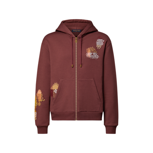 Bestickter Hoodie mit Reissverschluss Frontansicht