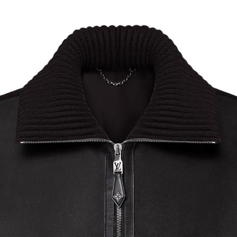 Blouson bimatière en cuir in Homme's Prêt-à-porter Tout le prêt-à-porter collections by Louis Vuitton (Zoom produit)