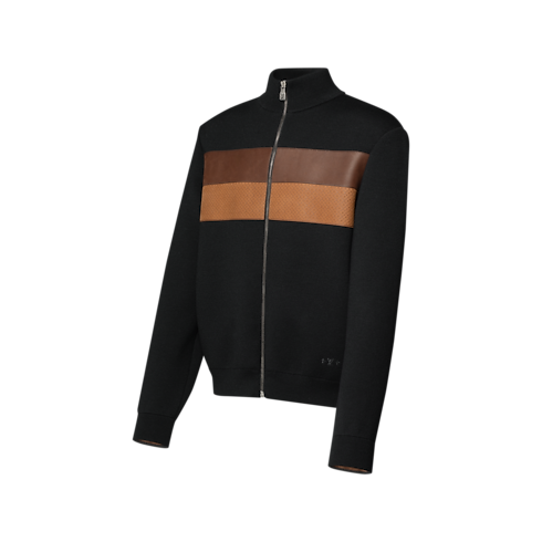 Blouson en maille à bandes en cuir in Homme's Prêt-à-porter Tout le prêt-à-porter collections by Louis Vuitton (Zoom produit)