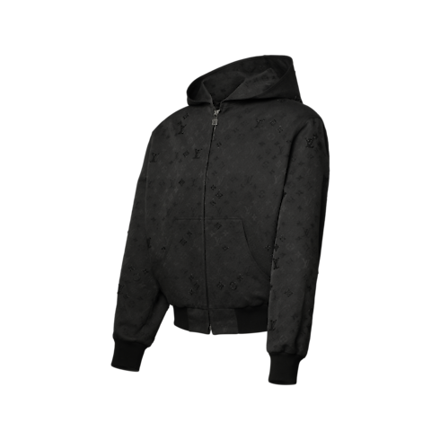 Blouson mit Kapuze und Monogram Surplus-Verzierung Seitenansicht