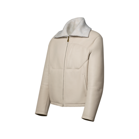 Blouson zippé en shearling vue latérale