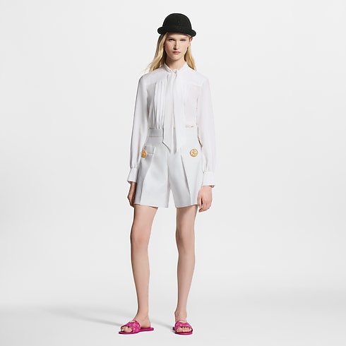 Bluse mit Lavallière-Kragen und Plisséefalten in Damen's Ready to Wear Tops collections by Louis Vuitton (Zoom)