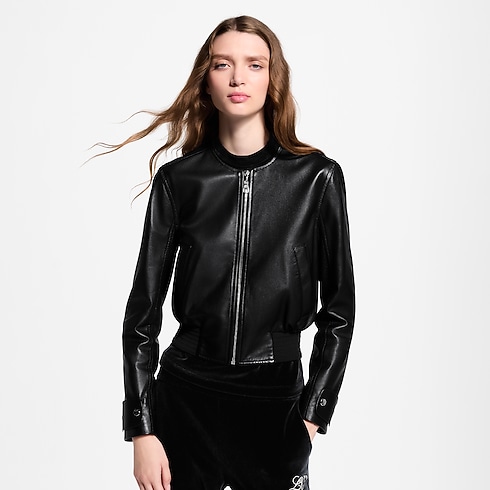 Bomber en cuir à détail Nanogram in Femme's Prêt-à-porter Manteaux et vestes collections by Louis Vuitton (Zoom produit)