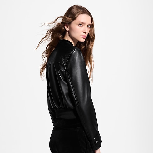 Bomber en cuir à détail Nanogram in Femme's Prêt-à-porter Manteaux et vestes collections by Louis Vuitton (Zoom produit)