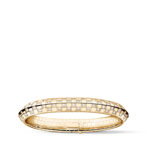 Bracelet double rang Le Damier de Louis Vuitton, or jaune et diamants in Joaillerie's Catégories Bracelets collections by Louis Vuitton (Zoom produit)