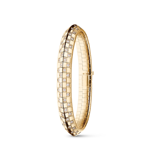 Bracelet double rang Le Damier de Louis Vuitton, or jaune et diamants in Joaillerie's Catégories Bracelets collections by Louis Vuitton (Zoom produit)