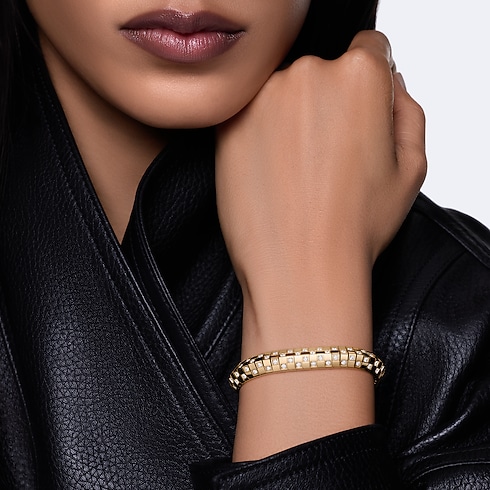 Bracelet double rang Le Damier de Louis Vuitton, or jaune et diamants in Joaillerie's Catégories Bracelets collections by Louis Vuitton (Zoom produit)