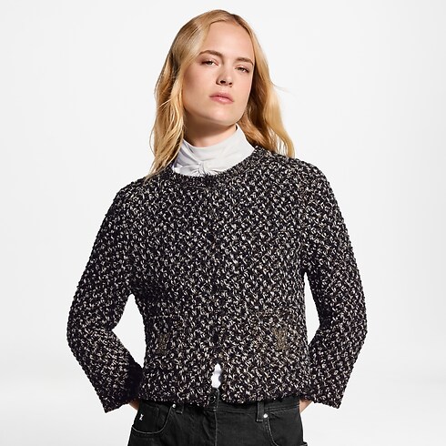 Cardigan aus glitzerndem Tweed mit Tasche samt Signatur in Damen's Ready to Wear Oberteile und Blusen collections by Louis Vuitton (Zoom)