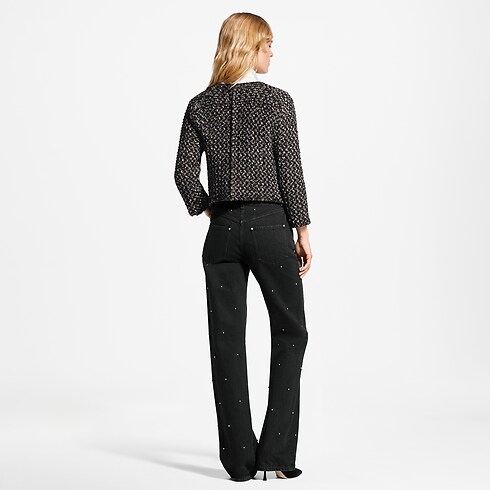 Cardigan en tweed pailleté avec poches à signatures vue ambiance