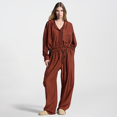 Chemise à capuche en soie lavée vue portée