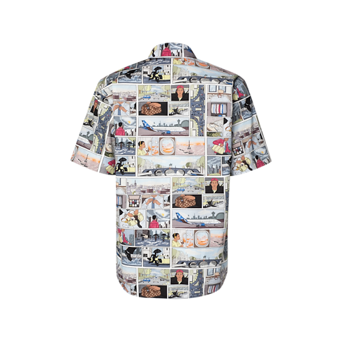 Chemise manches courtes en popeline vue arrière