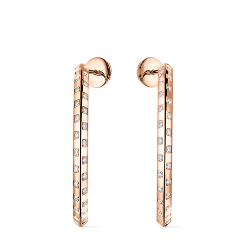 Créoles larges Le Damier de Louis Vuitton, or rose et diamants in Joaillerie's Catégories Boucles d'oreilles collections by Louis Vuitton (Zoom produit)