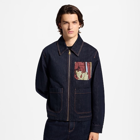 Denim-Jacke im Workwear-Stil zugeschnittene Ansicht