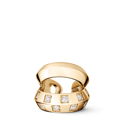 Double manchette d'oreille Le Damier de Louis Vuitton, or jaune et diamants in Joaillerie's Catégories Boucles d'oreilles collections by Louis Vuitton (Zoom produit)