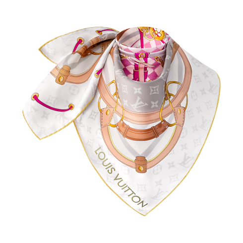 Flower And Straps Carré 90 S00 in Damen's Accessoires Seidentücher und Bandeaus collections by Louis Vuitton (Zoom)