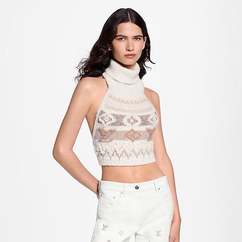 Haut court en maille alpine à sequins in Femme's Prêt-à-porter Tops et chemises collections by Louis Vuitton (Zoom produit)