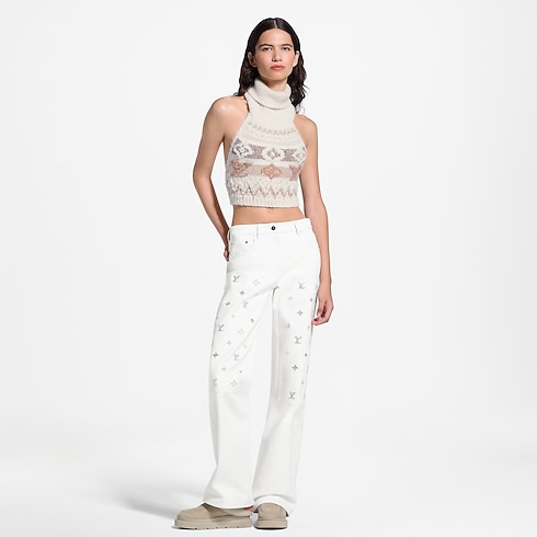 Haut court en maille alpine à sequins in Femme's Prêt-à-porter Tops et chemises collections by Louis Vuitton (Zoom produit)