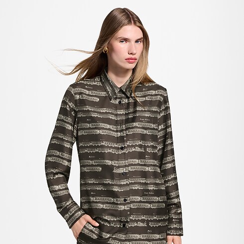 Hemd aus Seide mit Zug-Motiv in Damen's Ready to Wear Oberteile und Blusen collections by Louis Vuitton (Zoom)