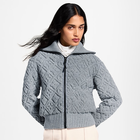 Jacke aus Frottee mit Monogram-Motiv und Reissverschluss zugeschnittene Ansicht