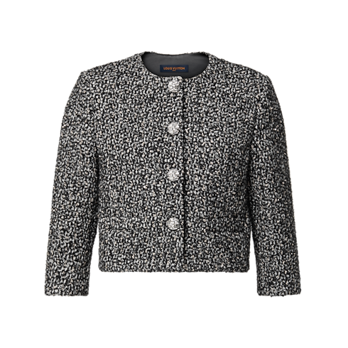 Jacke aus glitzerndem Tweed mit Schmuck-Knopf in Damen's Ready to Wear Mäntel und Jacken collections by Louis Vuitton (Zoom)