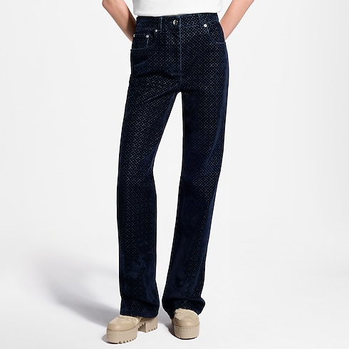 Jean en velours floqué Nanogram in Femme's Prêt-à-porter Nouveautés Prêt-à-porter collections by Louis Vuitton (Zoom produit)