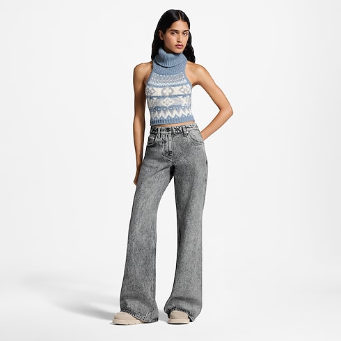 Jean évasé délavé à la pierre in Femme's Prêt-à-porter Pantalons et shorts collections by Louis Vuitton (Zoom produit)