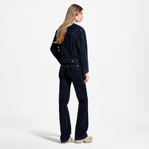 Jeans aus Samt mit geflocktem Nanogram-Motiv in Damen's Ready to Wear Neuheiten Ready-to-wear collections by Louis Vuitton (Zoom)