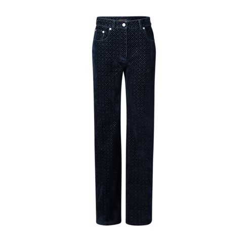 Jeans aus Samt mit geflocktem Nanogram-Motiv in Damen's Ready to Wear Neuheiten Ready-to-wear collections by Louis Vuitton (Zoom)