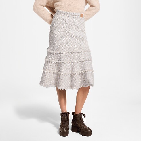 Jupe en tweed avec bord à franges in Femme's Prêt-à-porter Nouveautés Prêt-à-porter collections by Louis Vuitton (Zoom produit)