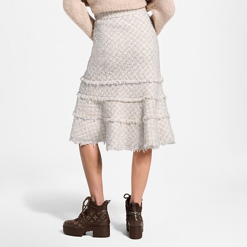 Jupe en tweed avec bord à franges in Femme's Prêt-à-porter Nouveautés Prêt-à-porter collections by Louis Vuitton (Zoom produit)