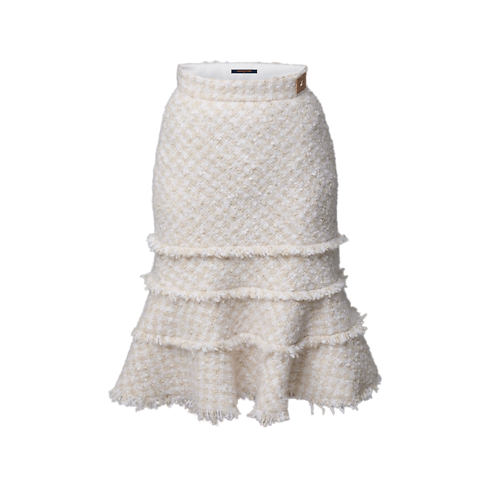 Jupe en tweed avec bord à franges in Femme's Prêt-à-porter Nouveautés Prêt-à-porter collections by Louis Vuitton (Zoom produit)