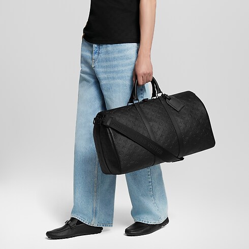 Keepall 50 mit Schulterriemen Monogram Shadow Leder in Taschen und Kleinlederwaren's Herren Taschen LV Ikonen collections by Louis Vuitton (Zoom)