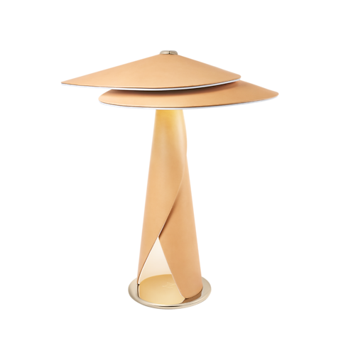 Lampe Valse – Cuir naturel vue de face