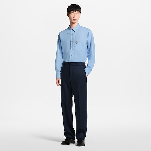 Langarm-Hemd aus Baumwolle und Kaschmir mit Jacquard-Muster in Herren's Ready to Wear Vollständige Ready to Wear collections by Louis Vuitton (Zoom)
