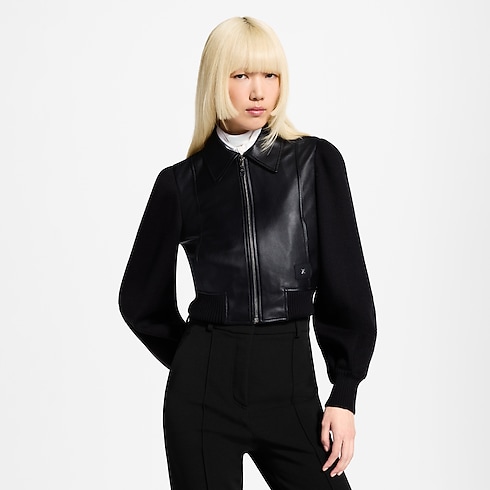 Lederjacke mit Strickärmeln in Damen's Ready to Wear Mäntel und Jacken collections by Louis Vuitton (Zoom)