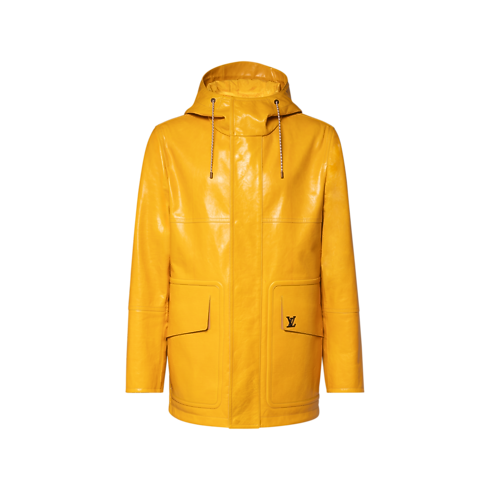 Lederparka mit LV Signatur Frontansicht