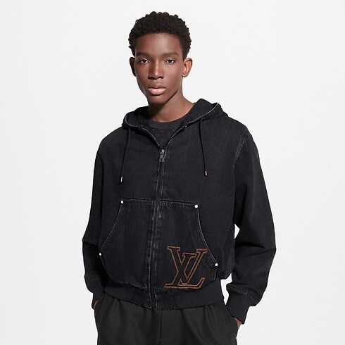 LV Kapuzen-Blouson aus Denim im Workwear-Stil in Herren's Ready to Wear Vollständige Ready to Wear collections by Louis Vuitton (Zoom)