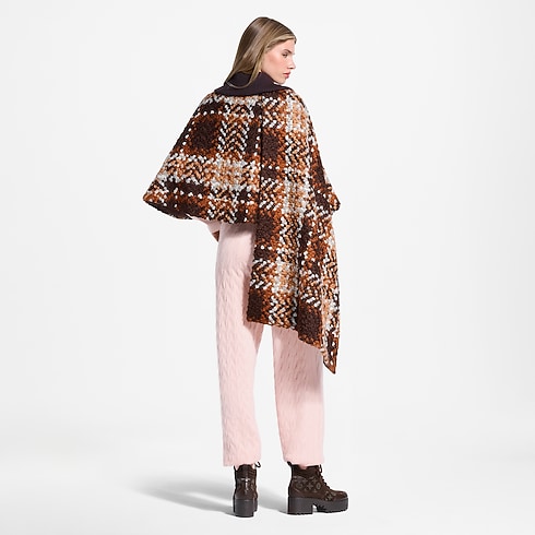 Manteau cape asymétrique en tweed tartan in Femme's Prêt-à-porter Manteaux et vestes collections by Louis Vuitton (Zoom produit)
