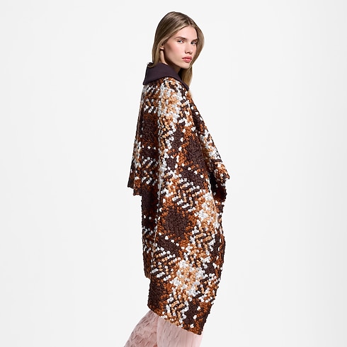 Manteau cape asymétrique en tweed tartan in Femme's Prêt-à-porter Manteaux et vestes collections by Louis Vuitton (Zoom produit)