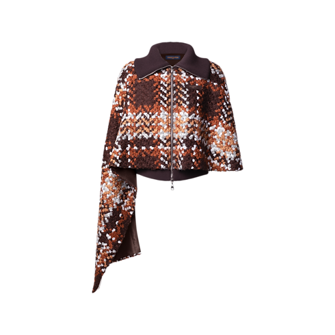 Manteau cape asymétrique en tweed tartan in Femme's Prêt-à-porter Manteaux et vestes collections by Louis Vuitton (Zoom produit)
