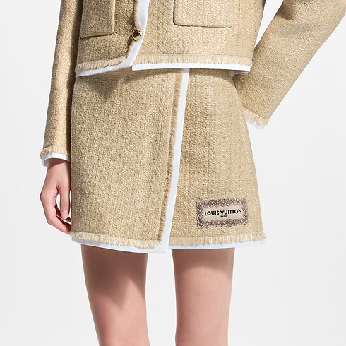 Mini-jupe en tweed façon raphia in Femme's Prêt-à-porter Jupes et shorts collections by Louis Vuitton (Zoom produit)