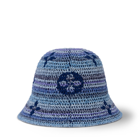 Monogram Stripes Crochet Fischerhut Rückansicht