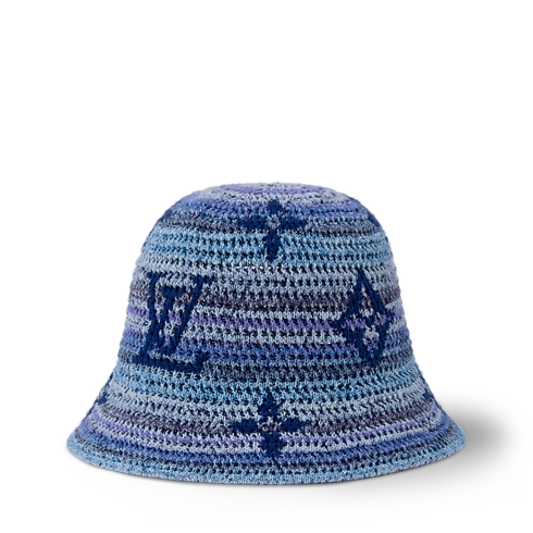 Monogram Stripes Crochet Fischerhut Seitenansicht