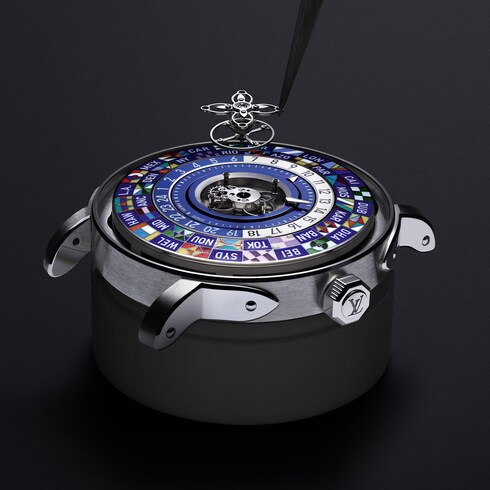 Montre Louis Vuitton Escale Worldtime Tourbillon Volant, Automatique, 40 mm, platine in Montres's Toutes les montres } collections by Louis Vuitton