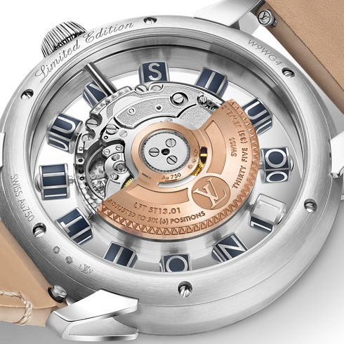 Montre Tambour Spin Time Air, Automatique, 42,5 mm, or blanc in Montres's Toutes les montres } collections by Louis Vuitton (Zoom produit)
