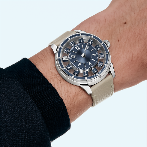 Montre Tambour Spin Time Air, Automatique, 42,5 mm, or blanc in Montres's Toutes les montres } collections by Louis Vuitton (Zoom produit)