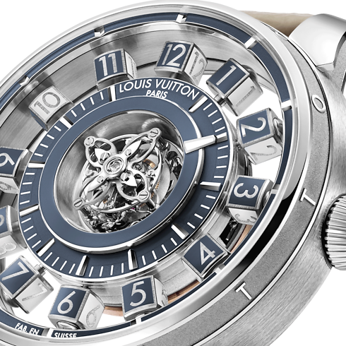 Montre Tambour Taiko Spin Time Air Flying Tourbillon, Automatique, 42,5 mm, or blanc in Montres's Toutes les montres } collections by Louis Vuitton (Zoom produit)