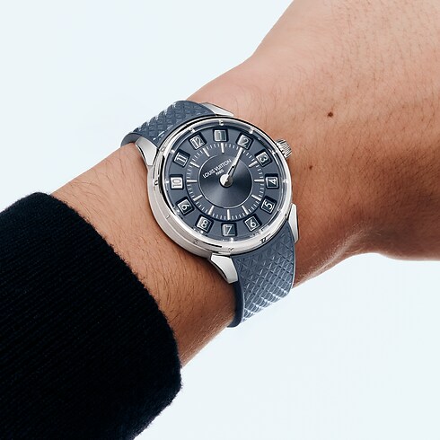 Montre Tambour Spin Time, Automatique, 39,5 mm, or blanc in Montres's Toutes les montres } collections by Louis Vuitton (Zoom produit)