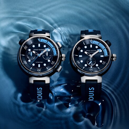 Montre Tambour Street Diver, Quartz, 39,5 mm, acier et or rose in Montres's Toutes les montres } collections by Louis Vuitton